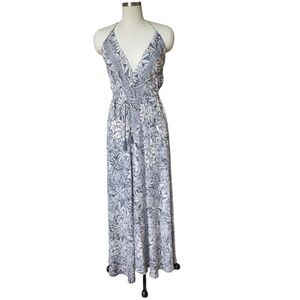 Mamey Boho Hippie scarf Maxi Halter Dress Low OpenBack Backless Size Extra Large